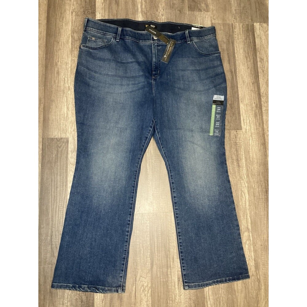 Lee Mid Rise Flex Motion 24W P Boot Cut Blue Jean Denim Pants Regular Fit New